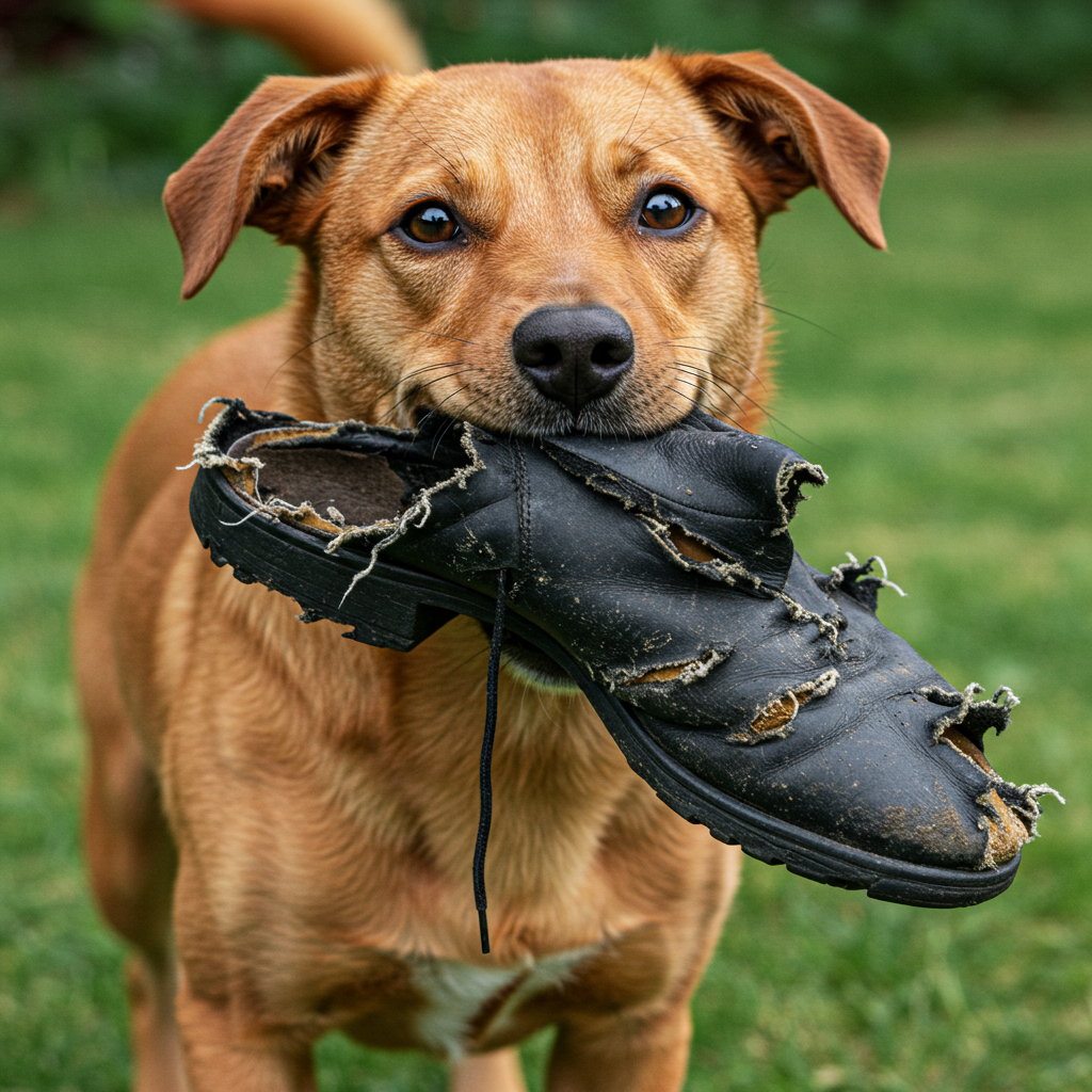 Cachorro destruindo tudo